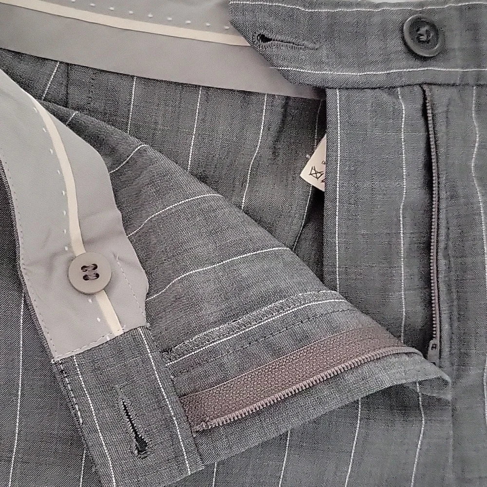 Armani Collezioni Gray Pinstripe Trousers - Picture 7 of 11